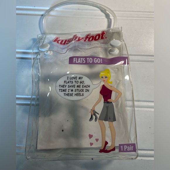 Kushyfoot Flats To Go Ladies Size 9-10 Reptile Pattern Black & White New in Box - Picture 4 of 5